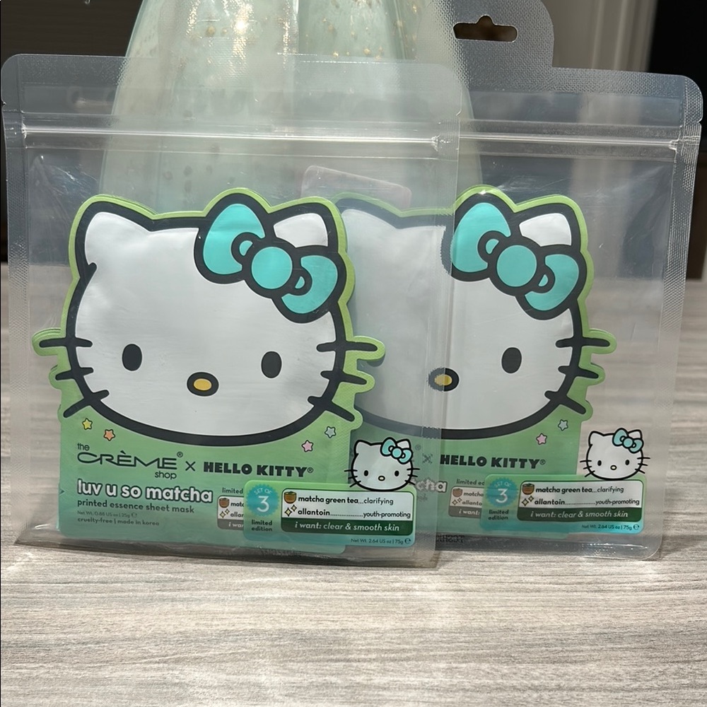 Crème Shop x Hello Kitty Luv U So Matcha Sheet Mask Set Bundle